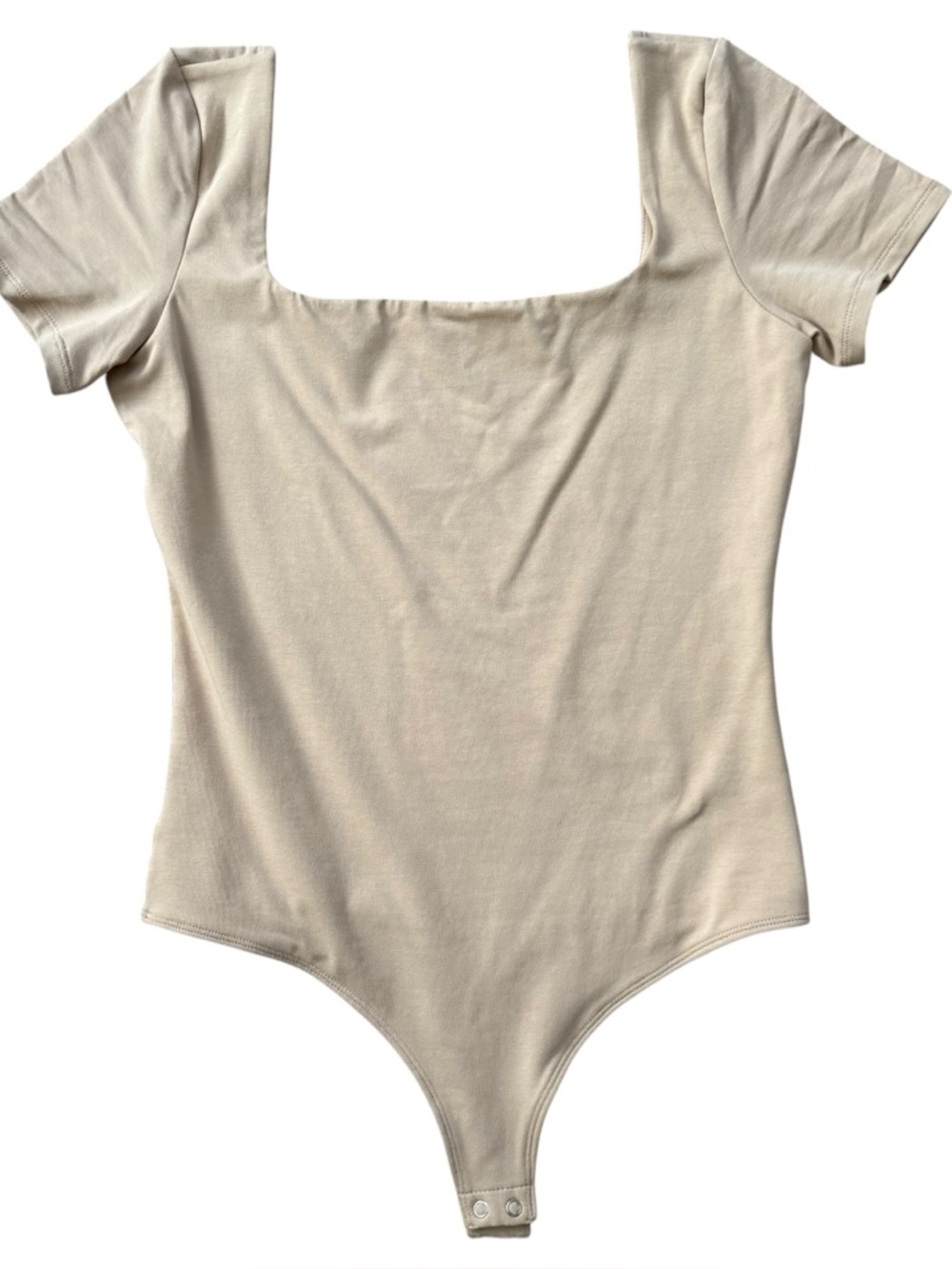 Express Nude Square Neck Short Sleeve Bodysuit